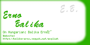 erno balika business card